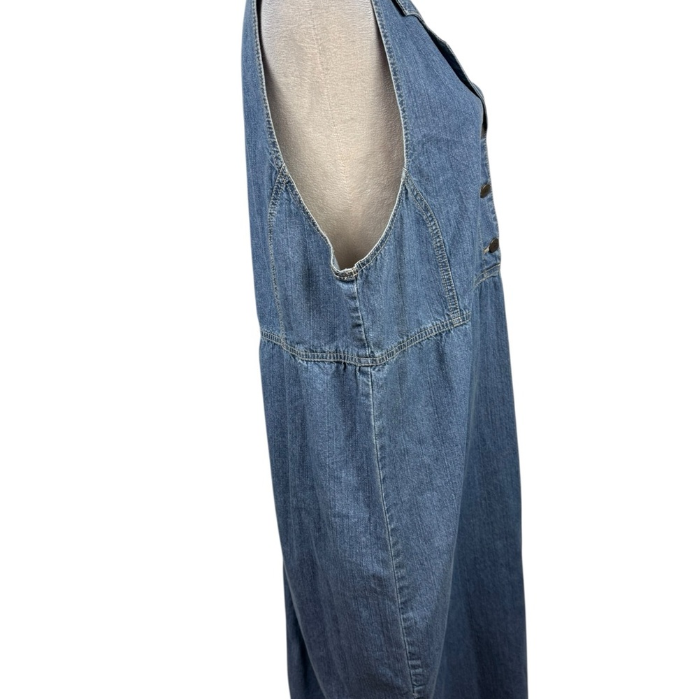 Quacker Factory Denim Dress with multi colored gem flower Size large - Picture 6 of 10